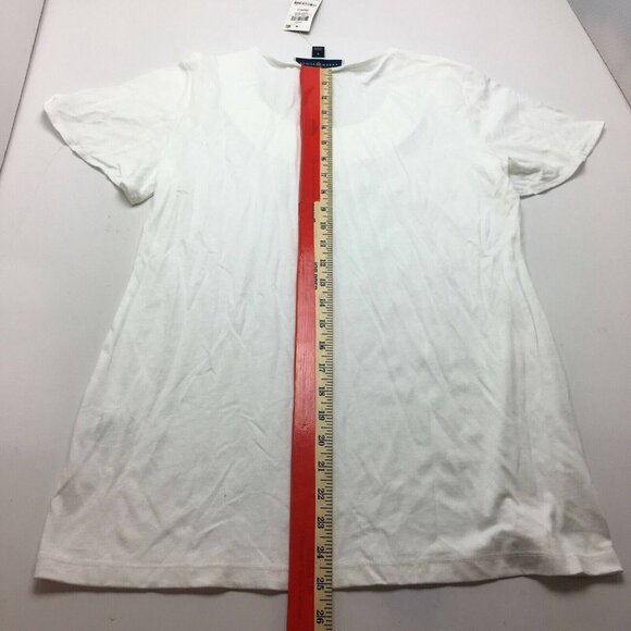 Karen Scott Basketweave-Trim Flutter-Sleeve Top Color: White Size: Small - Picture 5 of 7